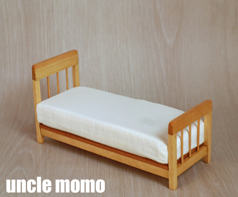 ドール用ベッド SS（色：オーク） 1/12ミニチュア家具 | iichi 日々の