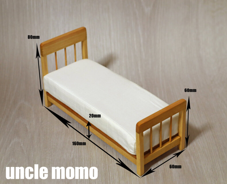 ドール用ベッド SS（色：オーク） 1/12ミニチュア家具 | iichi 日々の