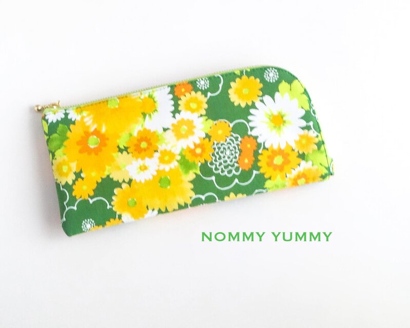 L字ファスナー長財布   Bouquet グリーン  ＊273＊