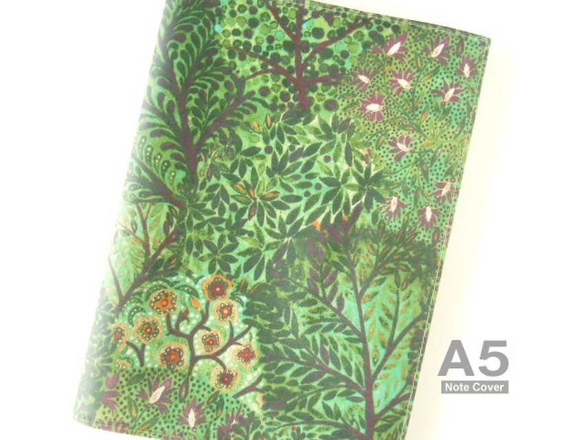 リバティ A5 ノートカバー デビッドジョー グリーン