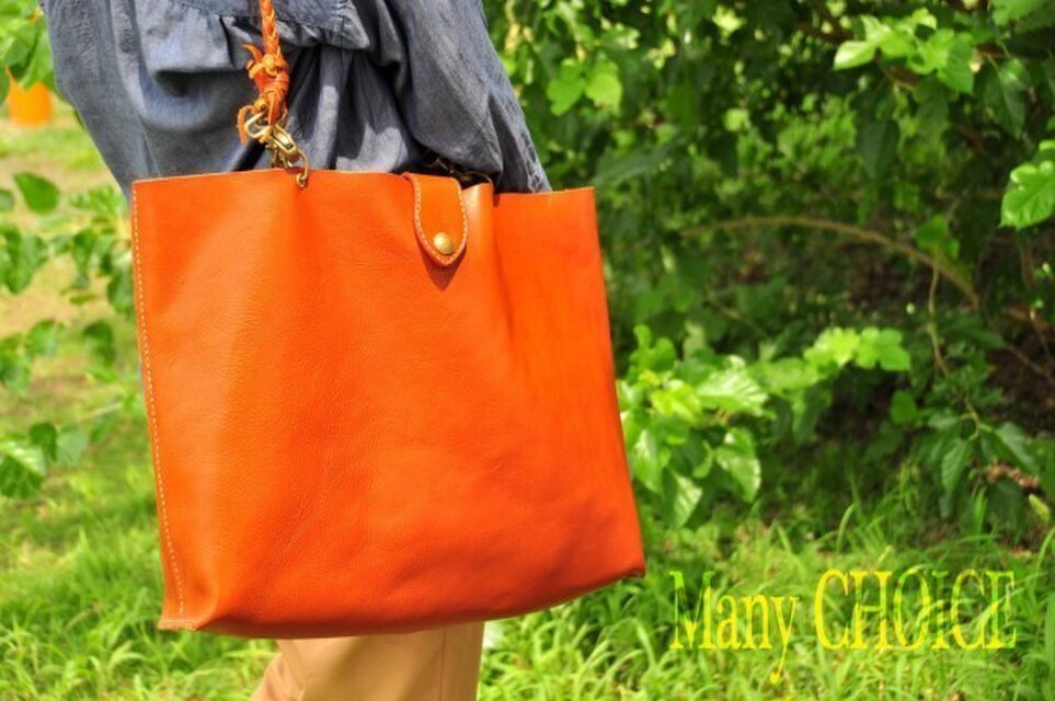 イタリアンオイルレザーアリゾナ・トートバック（ウィスキー）