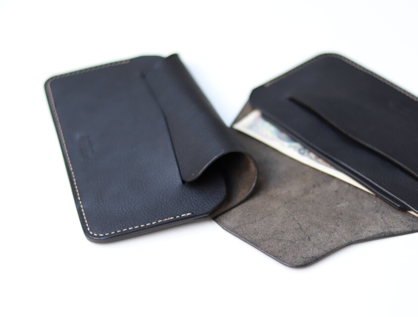 手縫い長財布 BLACK（牛革）