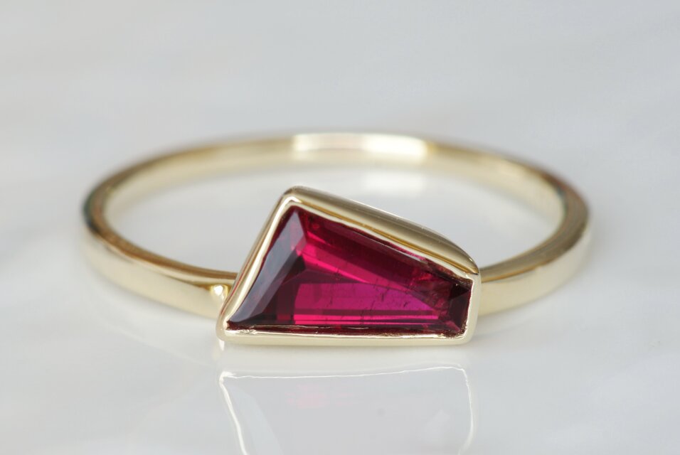 K10製　ルベライトのリング