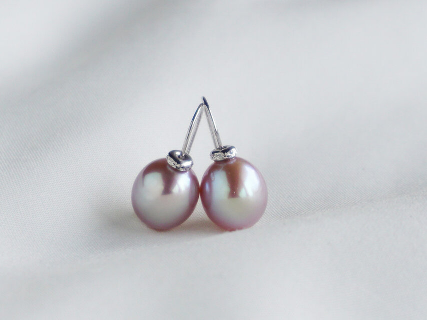 ドロップパールピアスK14ホワイトゴールド