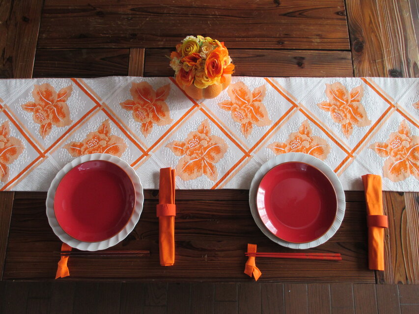 r34 ﾀﾍﾟｽﾄﾘｰ用軸付 帯 テーブルランナー おしゃれ 162x30cm | iichi