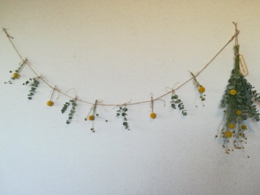 [送料無料]ドライフラワーガーランド*スワッグ◆ユーカリと、