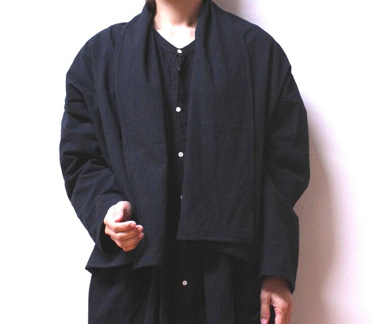 綿ワッシャー　ショールカーデ　