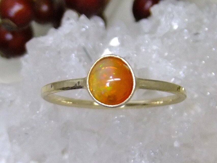 fire opal＊K10 ring