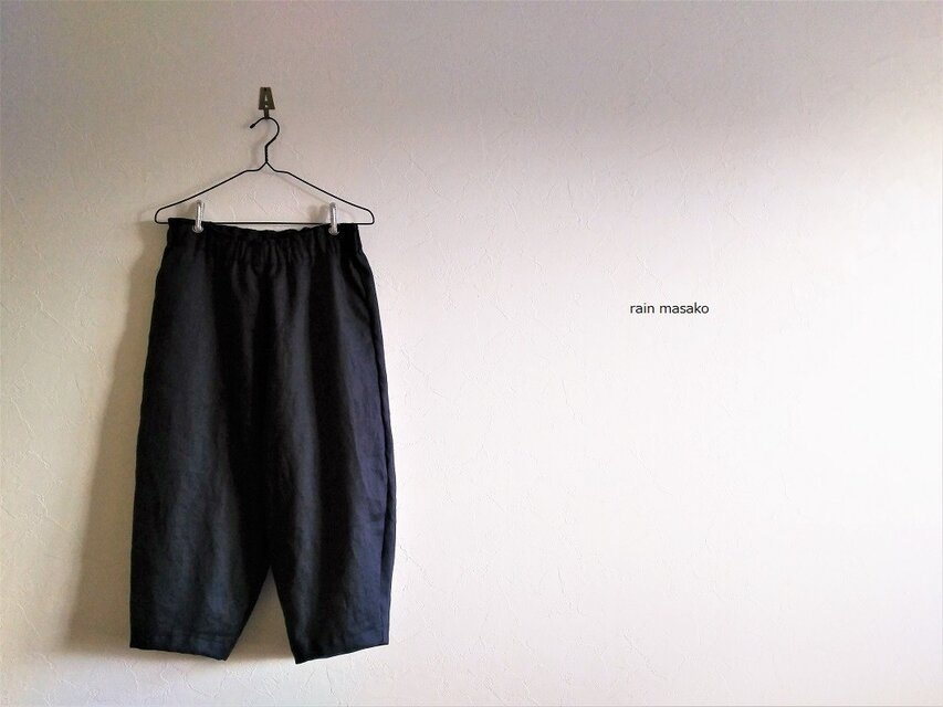 つぼみパンツ＊ネイビーのリネン＊紺色