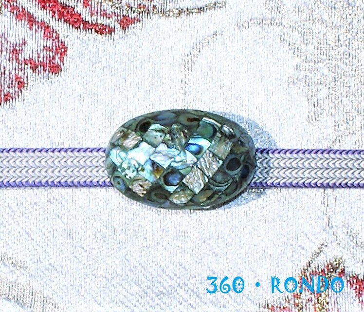 【再販】螺鈿調＊帯留 「碧(あお)の海」 天然貝