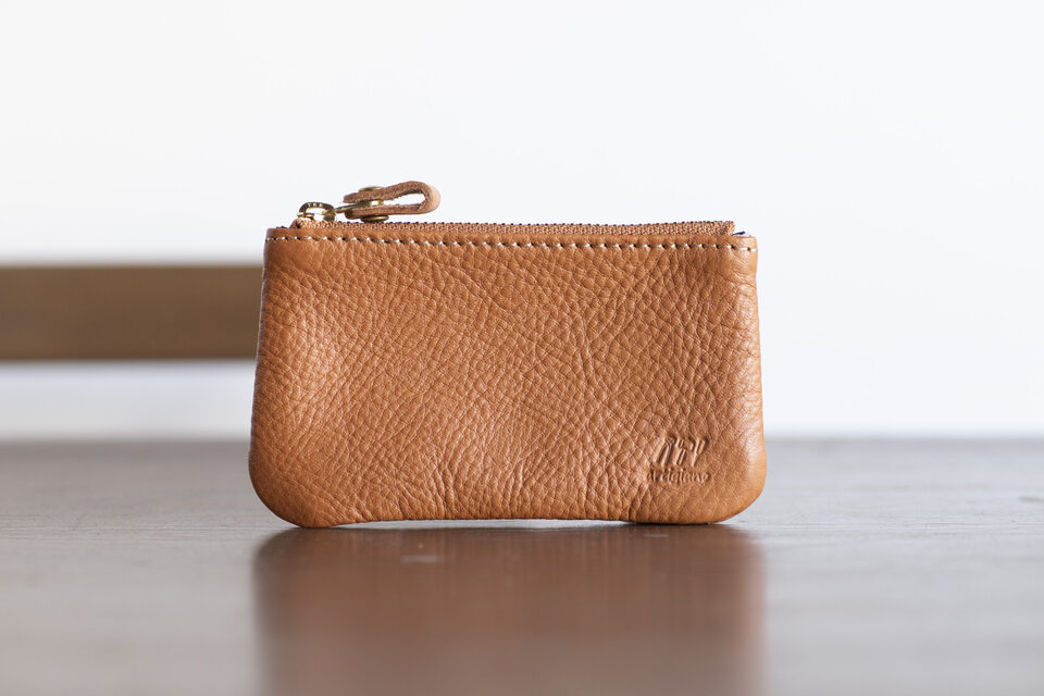 姫路産　マットシュリンクレザー　コインケース　コインポーチ　牛革　キャメルapo-10nns