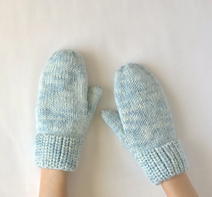 ちょっと品のある大人ミトン［藍染めblue（Lot.C）］