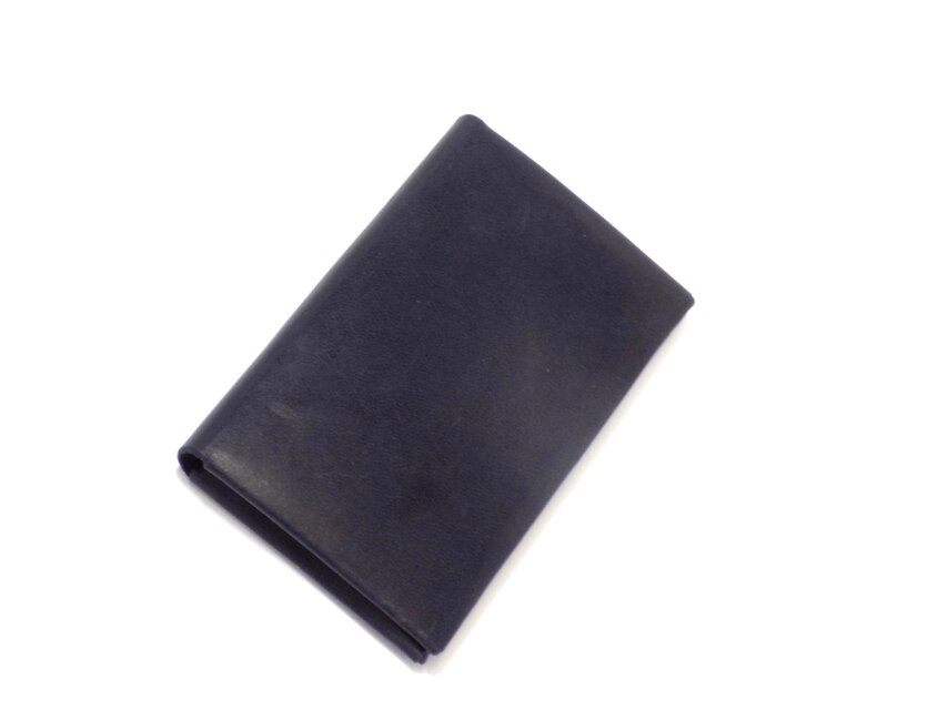 名刺入れ 両開き 馬革/ネイビー