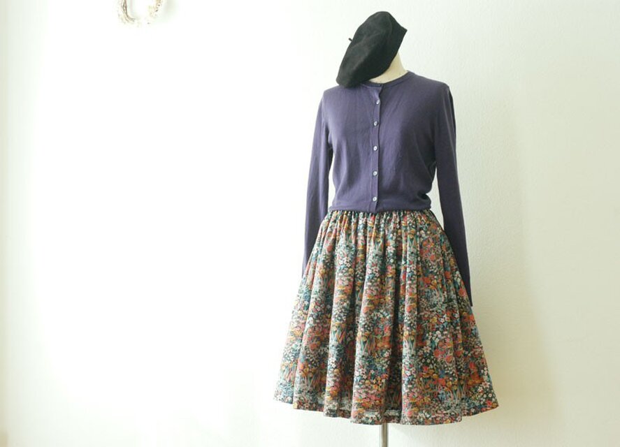2018A/W Liberty : faria flowers small　チュチュみたいなギャザースカート