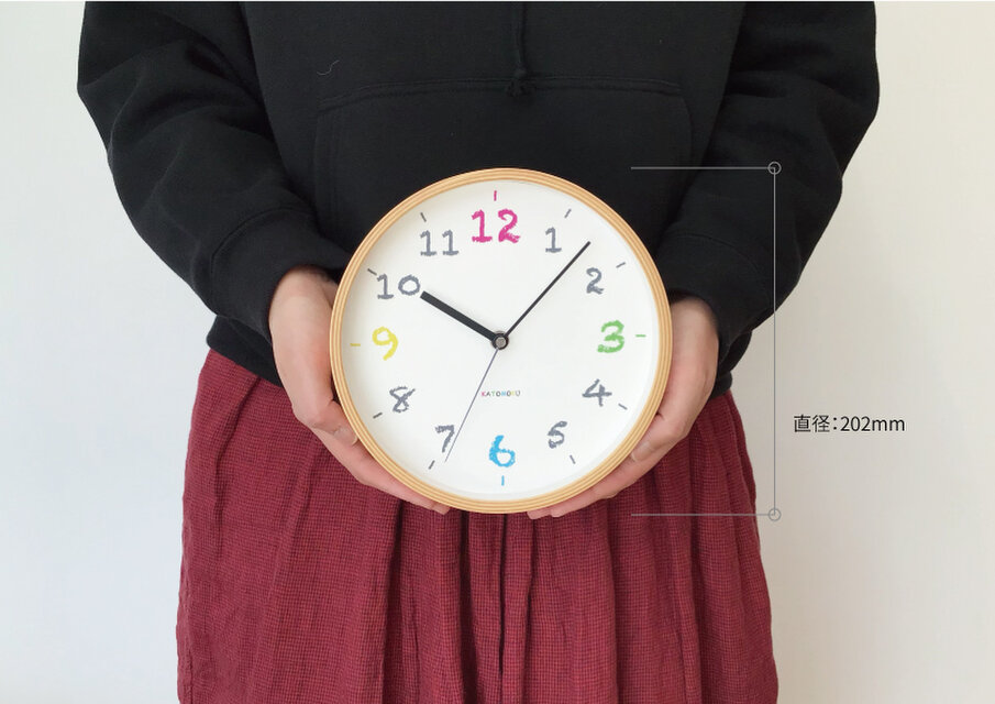 KATOMOKU plywood clock 14 km-85NA 掛け時計 木製 曲げわっぱ | iichi