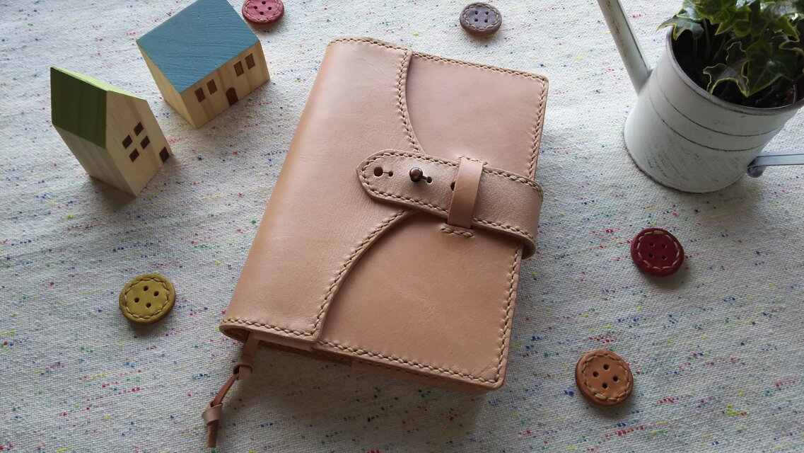 バッグみたいなブックカバー　文庫本サイズ　ナチュラル