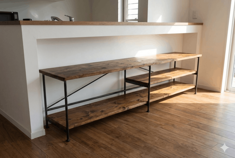 送料無料（送料込価格）】 アイアン ウッド テレビラック DX