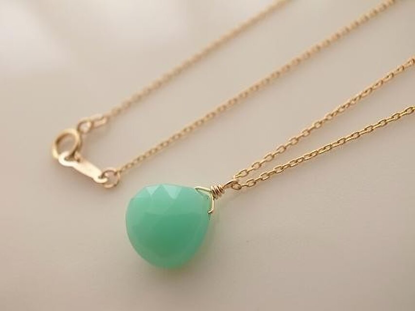 クリソプレーズの一粒ネックレス