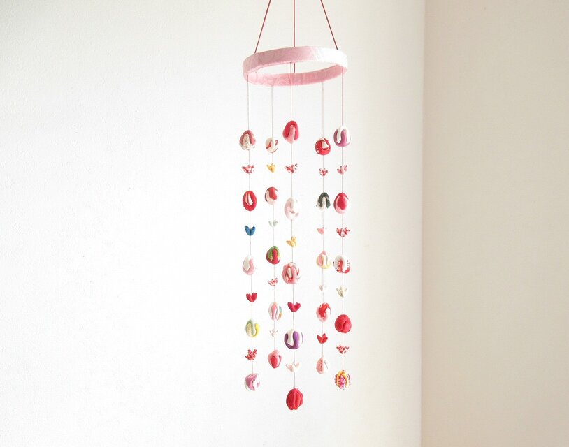 【受注制作】☆つるし雛あられ☆ピンク枠ver.