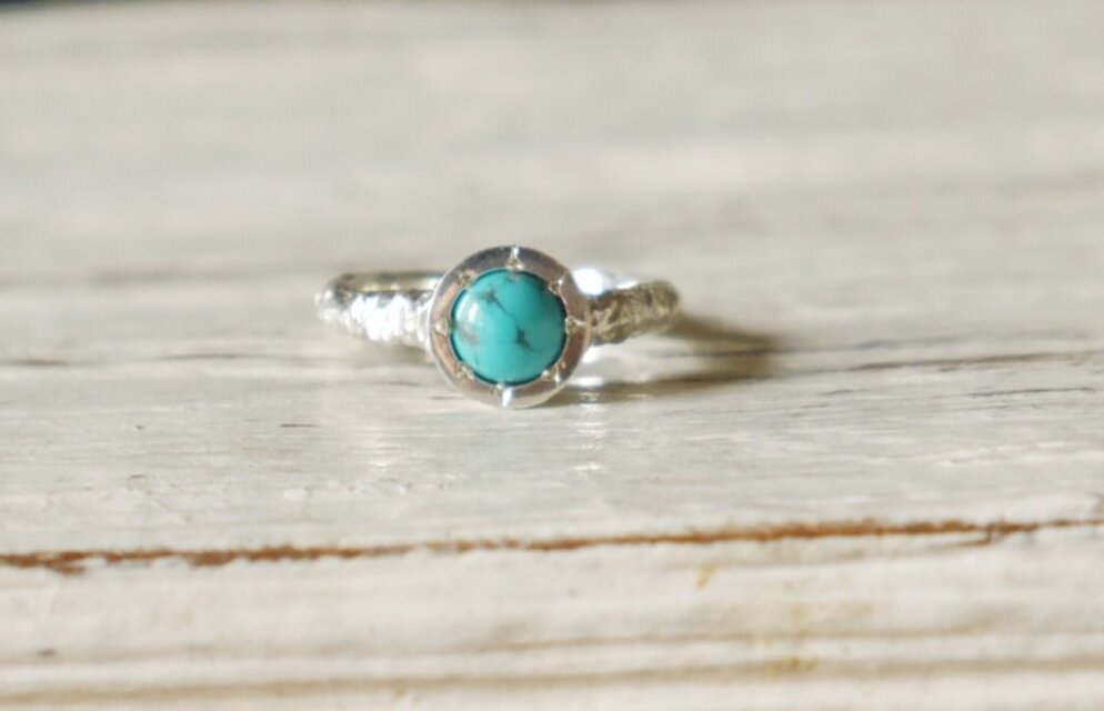 Turquoise ring(sv)☆ターコイズ☆シルバー☆リング☆誕生石☆天然石