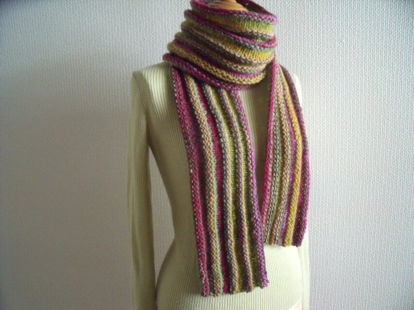 棒針編みのストール