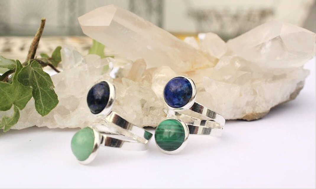 Wリング　ラピスラズリ（マラカイト or アベンチュリン）<SF-001>