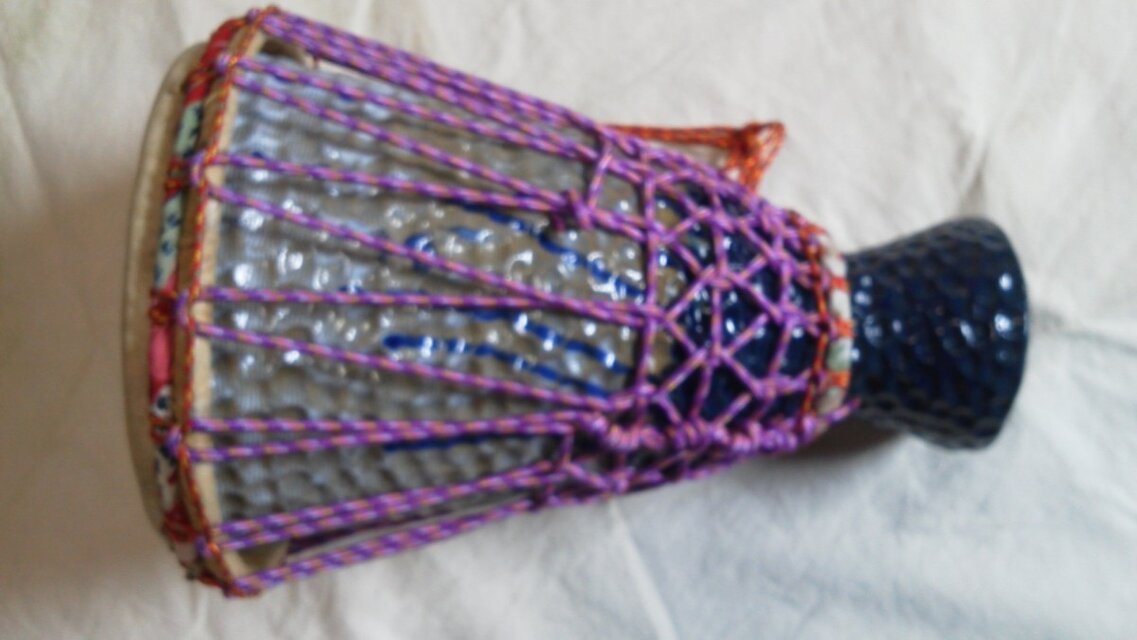 クレイジェンベ　瑠璃釉薬流しかけ　２０１２－８－１