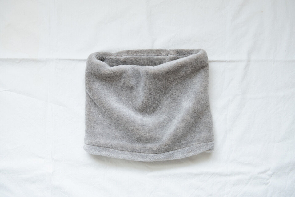 Organic Cotton Fur ヤク混グレージュ ネックウォーマー【ビッグサイズ