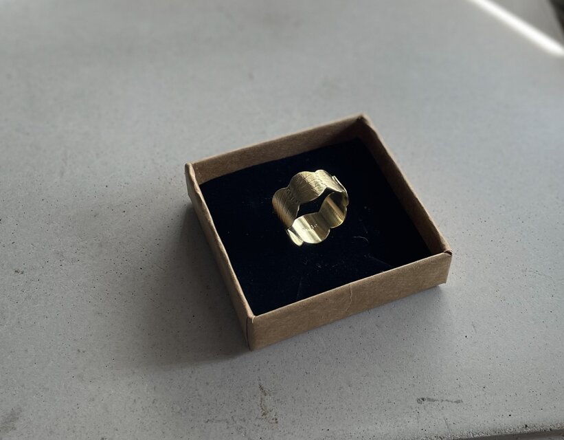 真鍮リング「葉っぱリングBrass」