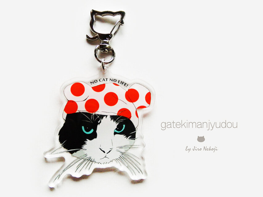 はちわれ猫のアクリルキーホルダー