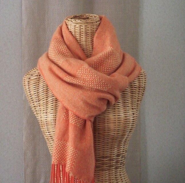 カシミア手織りストール　作家もの カシミヤ手紡網代織りストール・黒 | 作品 | 福岡小郡 織り物製作 翔工房