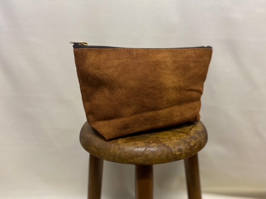 柿渋染めポーチ：大きめ