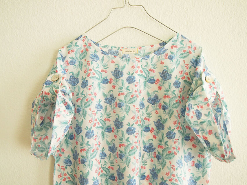 2019S/S　Liberty:Celia　ゆったりロールアップブラウス