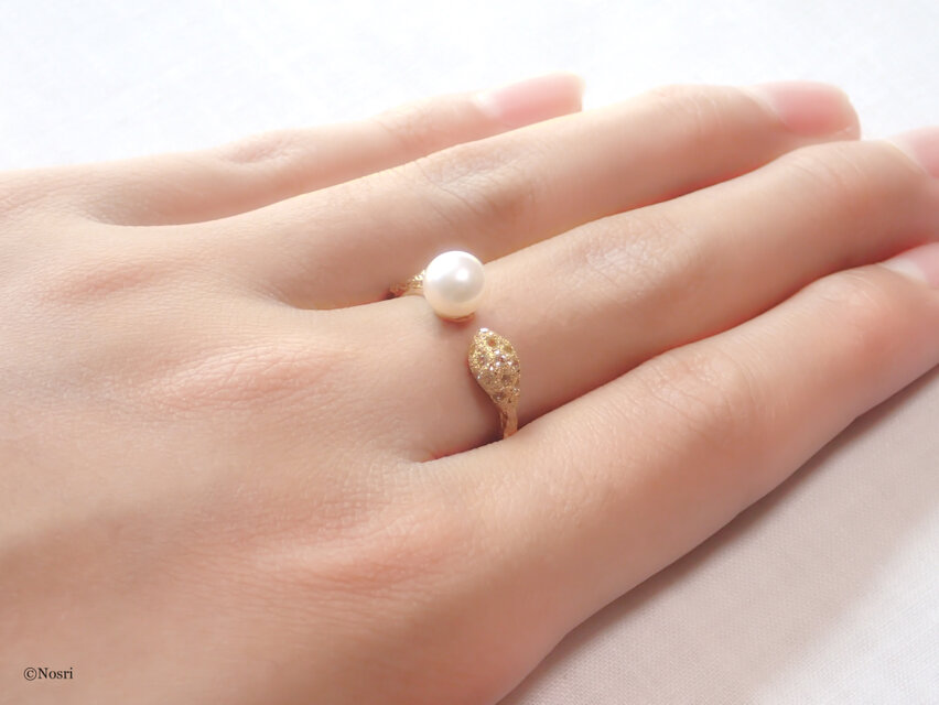 つぼみのパールリング ペリドット （Tsubomi Ring Peridot) | iichi