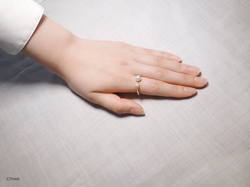 つぼみのパールリング ペリドット （Tsubomi Ring Peridot) | iichi