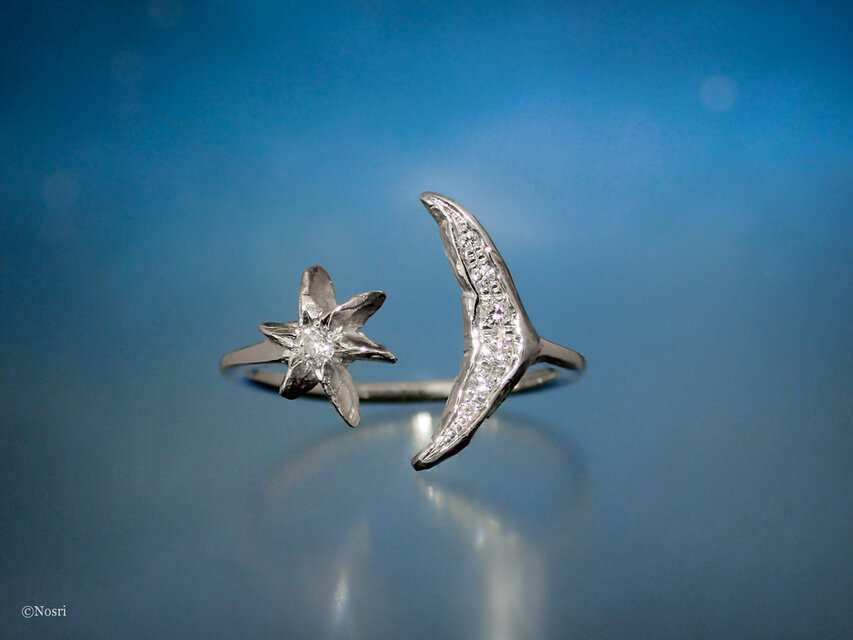 月と星のリング ダイヤモンド | iichi 日々の暮らしを心地よくする