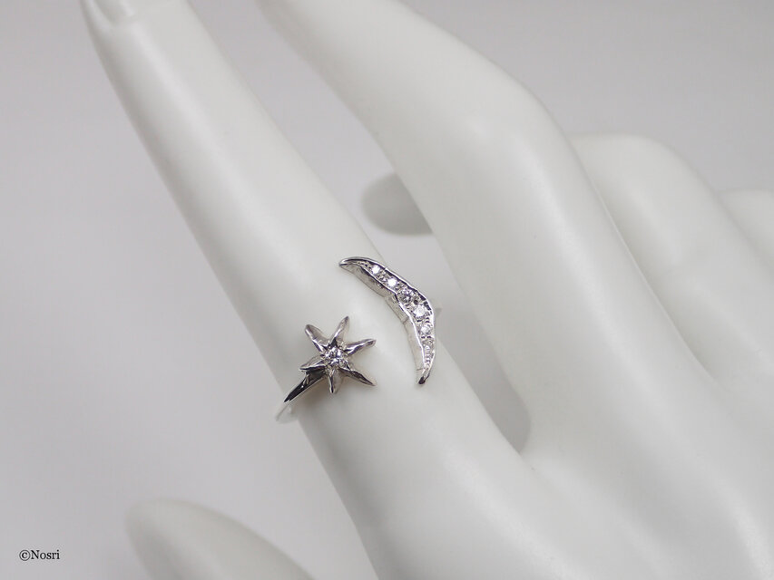 月と星のリング ダイヤモンド | iichi 日々の暮らしを心地よくする