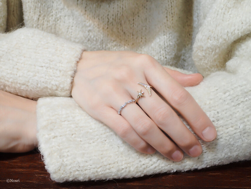 月と星のリング ダイヤモンド | iichi 日々の暮らしを心地よくする