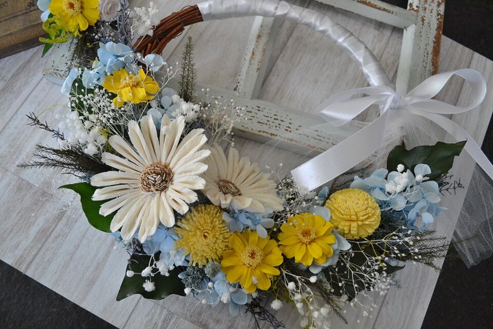 リースブーケ&ブートニアセット ウェディング 2点セット ＊ リース ブーケ & ブトニア＜Jardin