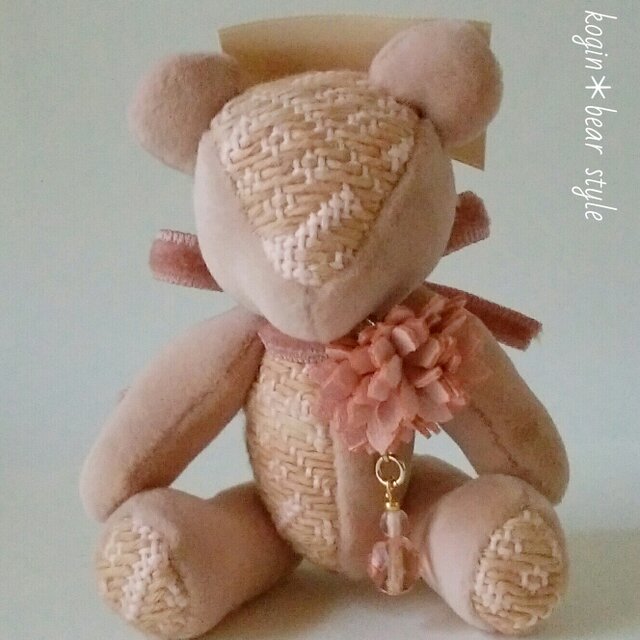 こぎん刺しテディベア「総刺しこぎんクマ：桜2019 ver.2」