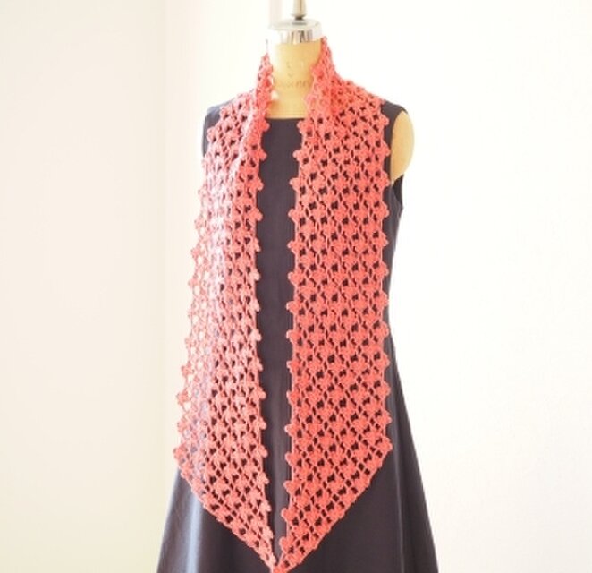 プチフラワーの春マフラー＊ピンク