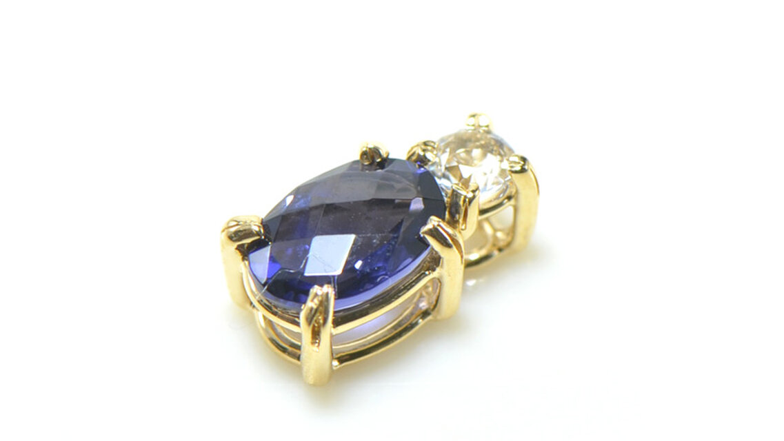 K18 アイオライト ホワイトトパーズ ペンダントトップ YK-BA0822