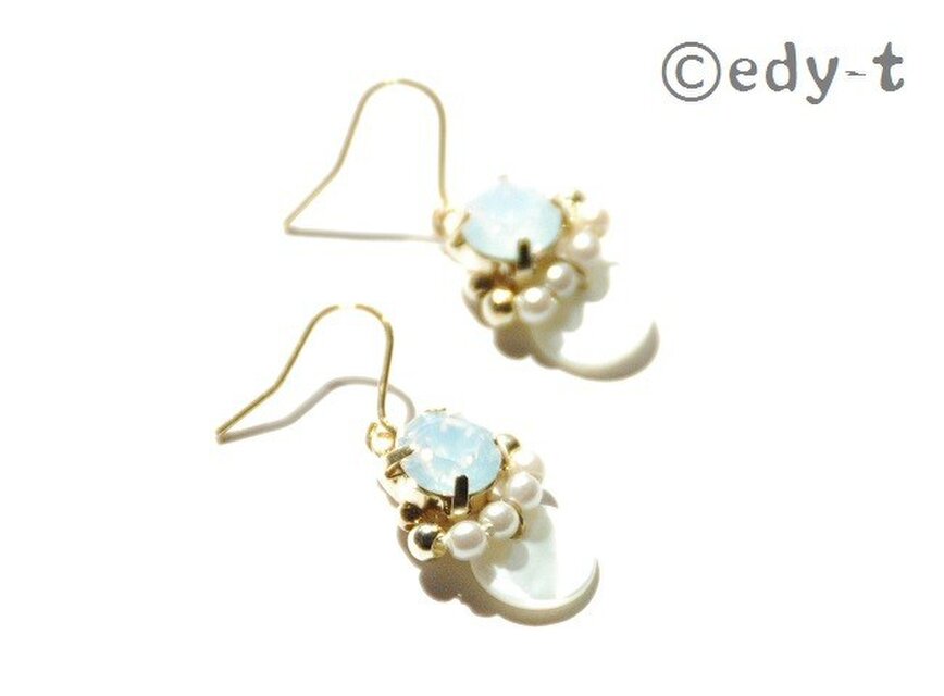 edy-t■Ｗオパールシェルパールピアス☆送料無料