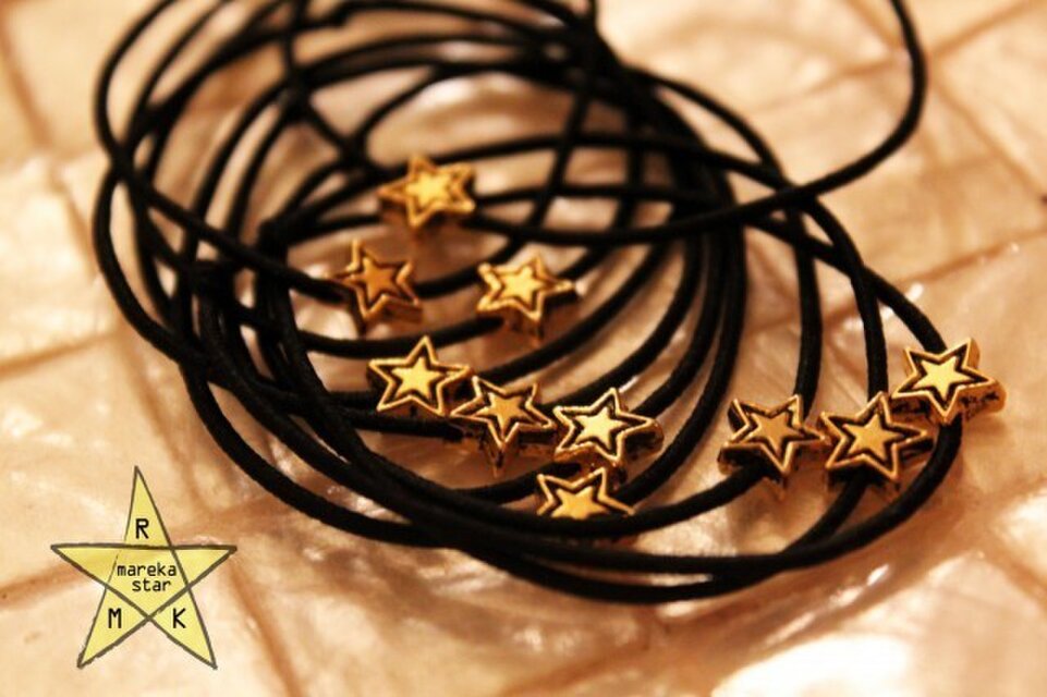 №17.ひとつ星ヘアゴム☆金色10こ
