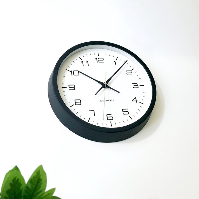KATOMOKU muku clock 11 ブラック km-94BK 木製 無垢材