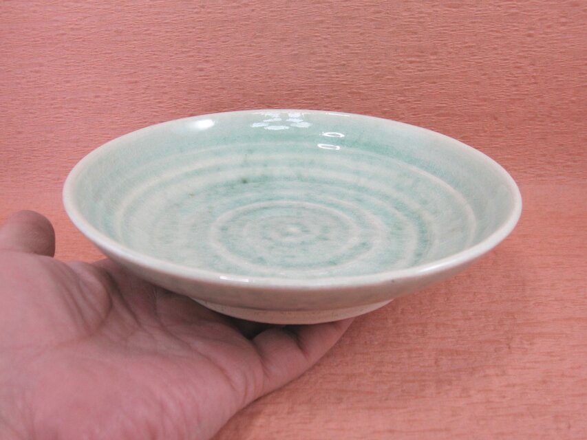 陶器 丸中小皿 ビードロ風　【190443】
