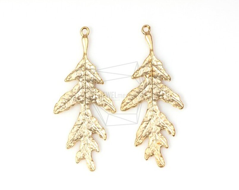 PDT-216-MG【4個入り】葉のペンダント,leaf Pendant/ 22mm x 40mm