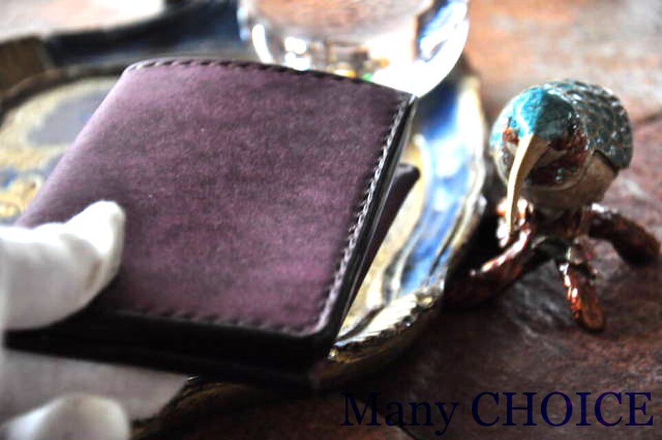 イタリアンレザー・革新のプエブロ・名刺入れ（バイオレット）