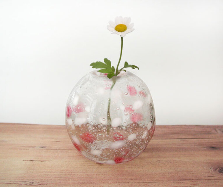 一輪挿し（Snow ball & pink）