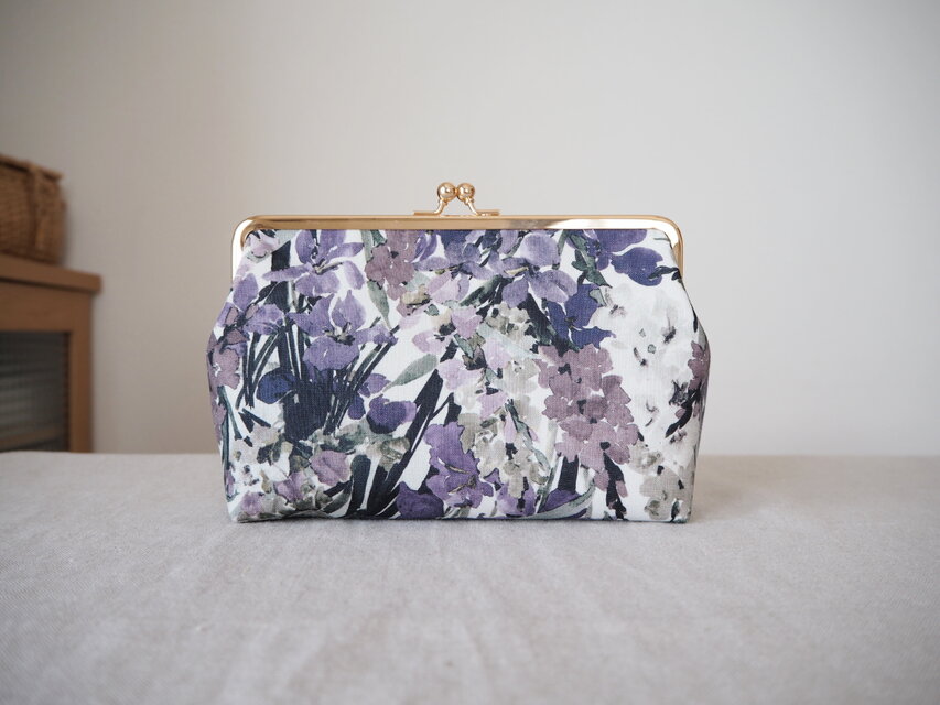 リネンがま口「Witley」パープル